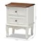 Baxton Studio Darlene White and Cherry Brown Finished Wood 2-Drawer Nightstand 165-10696 - alternate 8